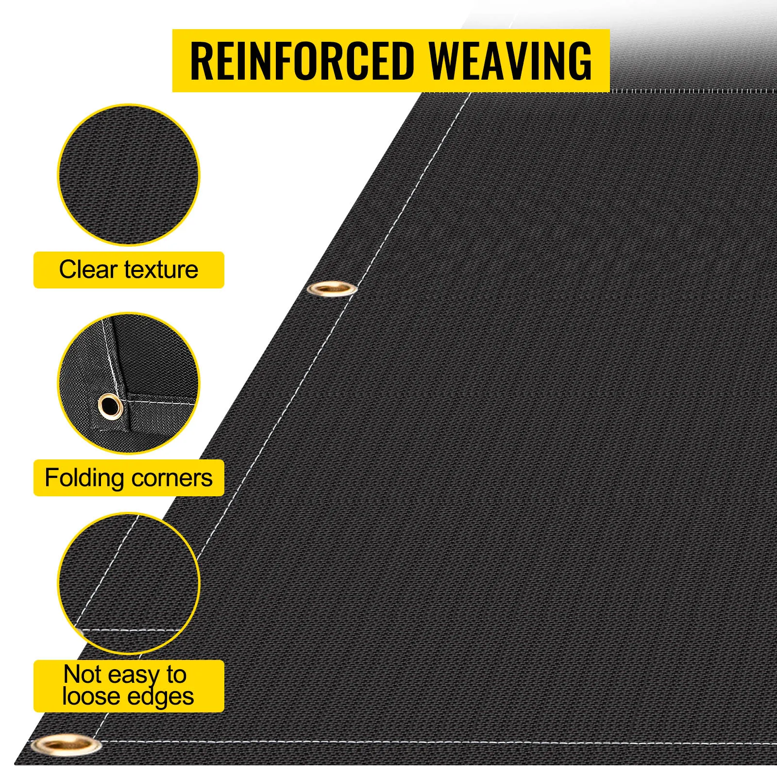 VEVOR fire blankets with reinforced weaving, clear texture, and folding corners.