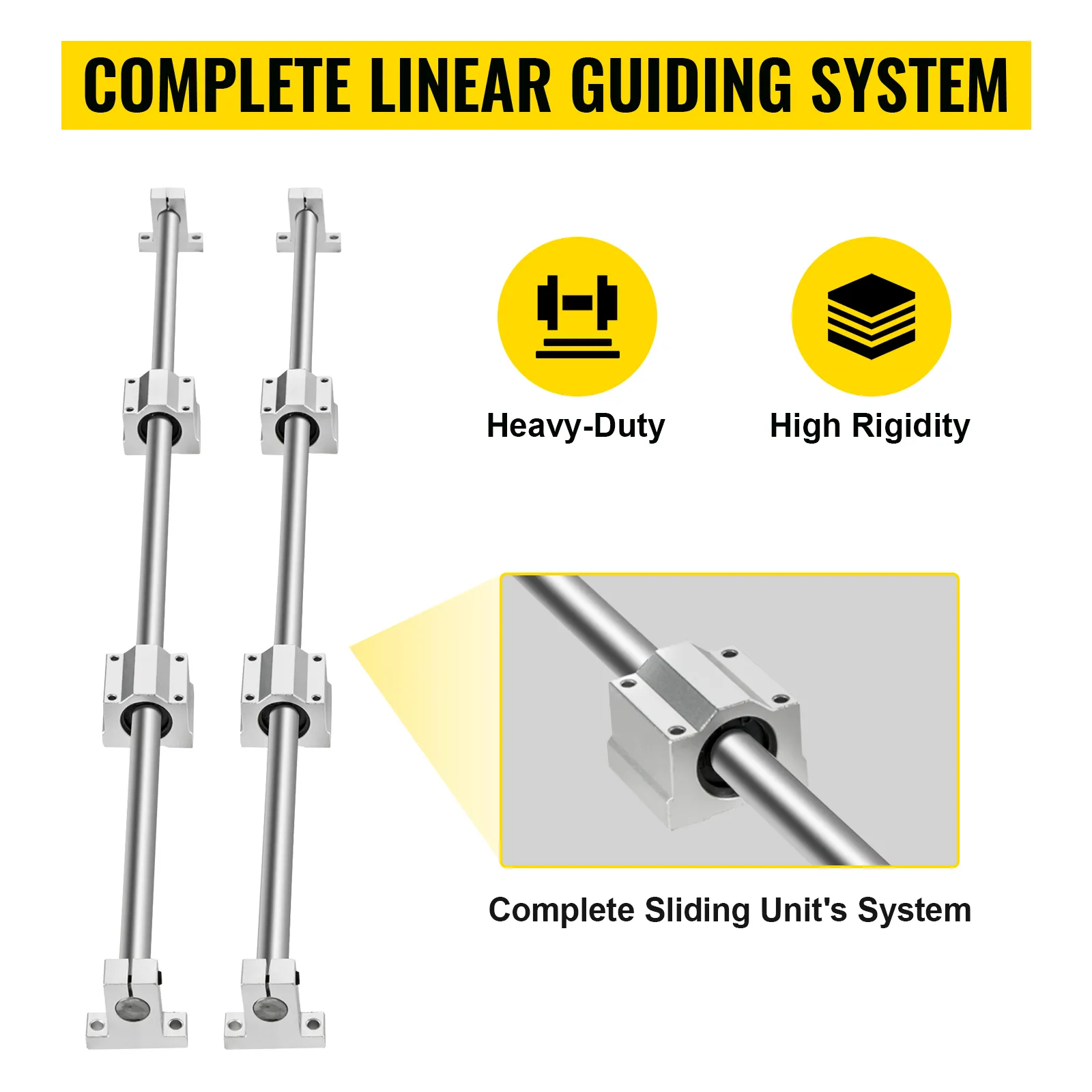 complete linear guiding system with VEVOR linear rail, heavy-duty, high rigidity