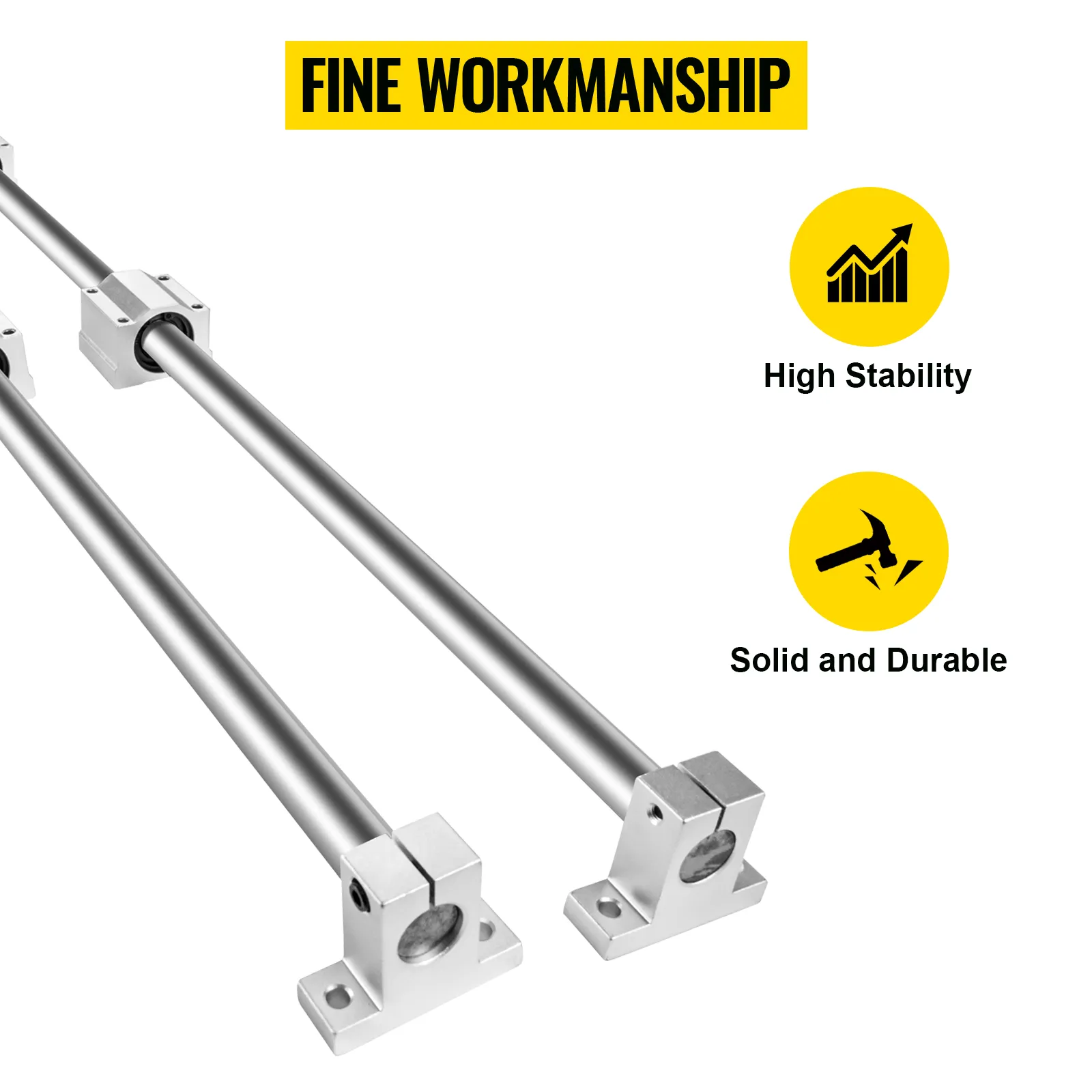 VEVOR linear rail with fine workmanship, high stability, and solid, durable build.