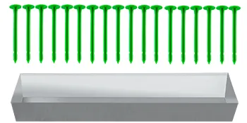 green nails and a rectangular metal feeder for VEVOR metal chicken coop.