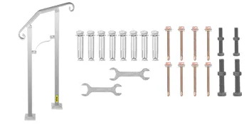 VEVOR outdoor stair railing with installation hardware and tools