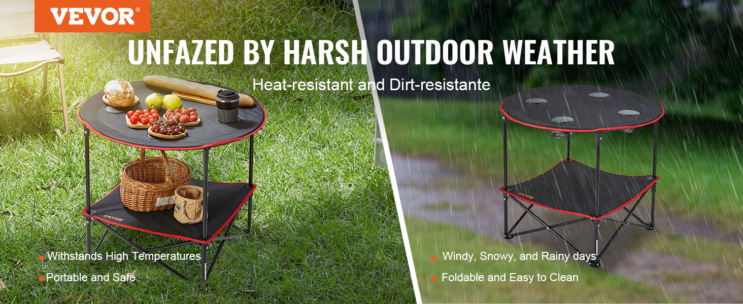 VEVOR Folding Camping Table, Outdoor Portable Side Tables