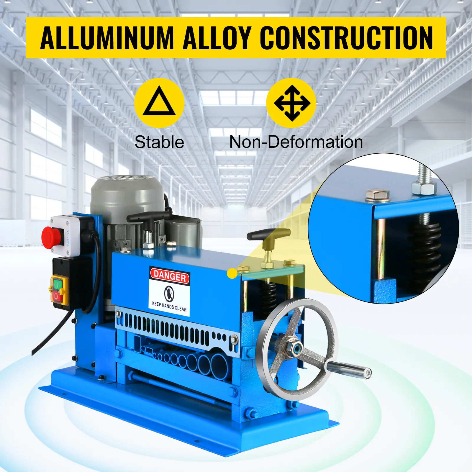 VEVOR wire stripping machine with aluminum alloy construction, stable, non-deformation.
