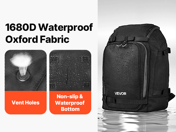 VEVOR Ski Boot Travel Bag – 55L Backpack, 1680D Waterproof