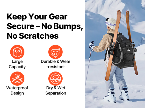 VEVOR Snowboard Boot Backpack – 70L, 1680D Waterproof