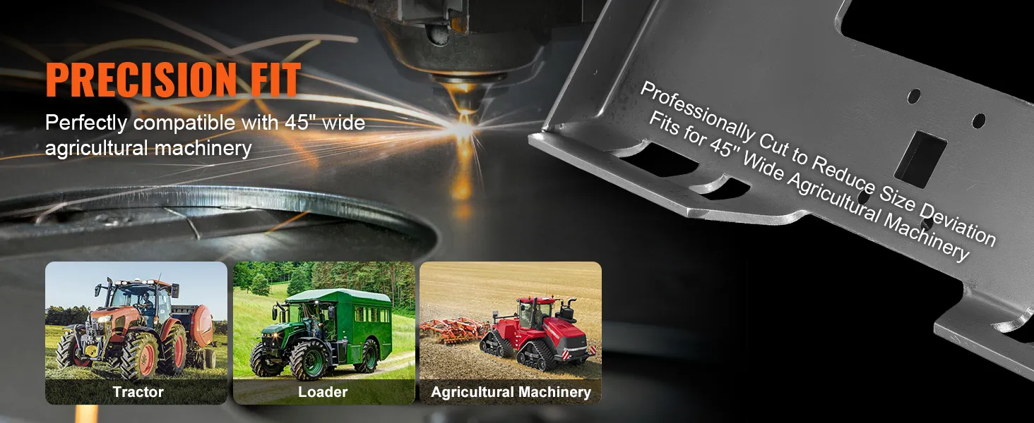 VEVOR skid steer bevestigingsplaat, nauwkeurig passend, compatibel met 45" brede landbouwmachines.