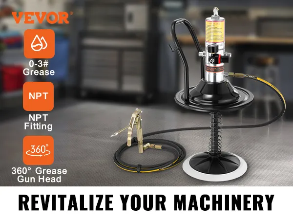 VEVOR vetpomp met 360° vetspuitkop, 0-3# vet en npt-aansluiting voor revitalisering van machines.