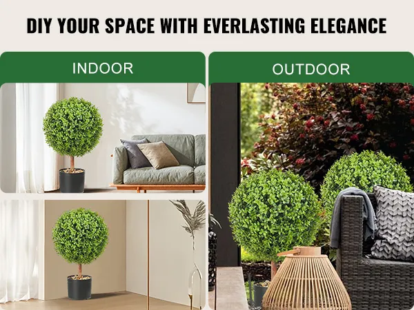 diy your space with everlasting elegance using VEVOR artificial boxwood ball for indoor and outdoor decor.