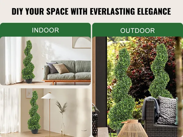 diy your space with the VEVOR artificial boxwood topiary, ideal for both indoor and outdoor decor.