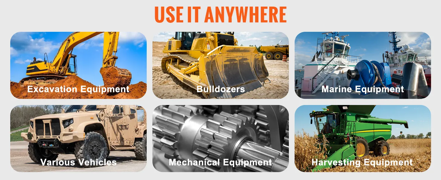 bulldozers, excavation, marine, mechanical, harvesting, and various vehicles using VEVOR grease gun coupler