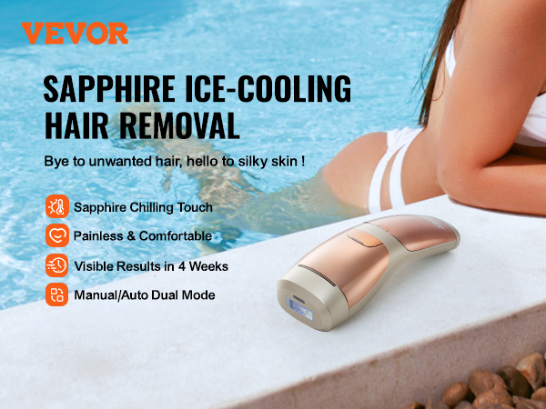 VEVOR IPL Hair Removal, Permanent Hair Removal with Sapphire Ice