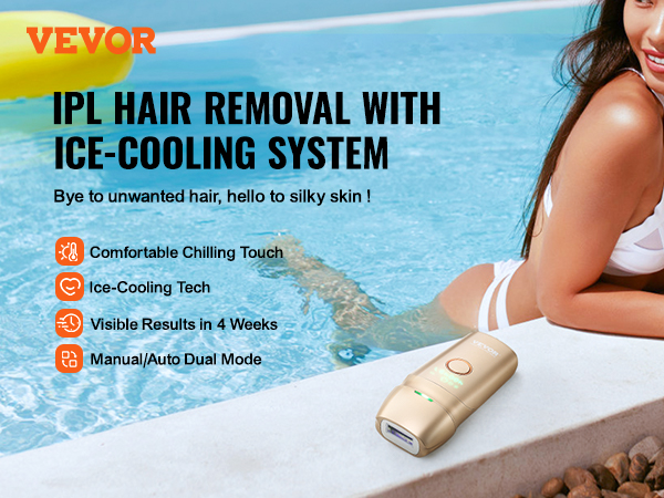 VEVOR Laser Hair Removal, IPL Permanent Hair Removal with Ice