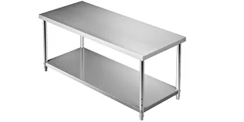 Tavolo da preparazione in acciaio inox VEVOR con ripiano inferiore, design elegante e resistente per l'uso in cucina.