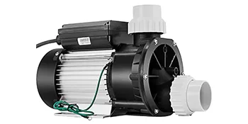 black and white VEVOR hot tub pump with connection ports and visible wiring.