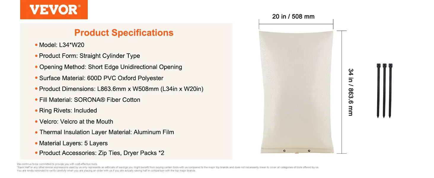 VEVOR well head pump cover specifications, dimensions, materials, and included accessories.