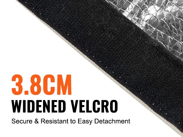 3.8cm widened velcro detail on VEVOR well head pump cover, secure and resistant to detachment.