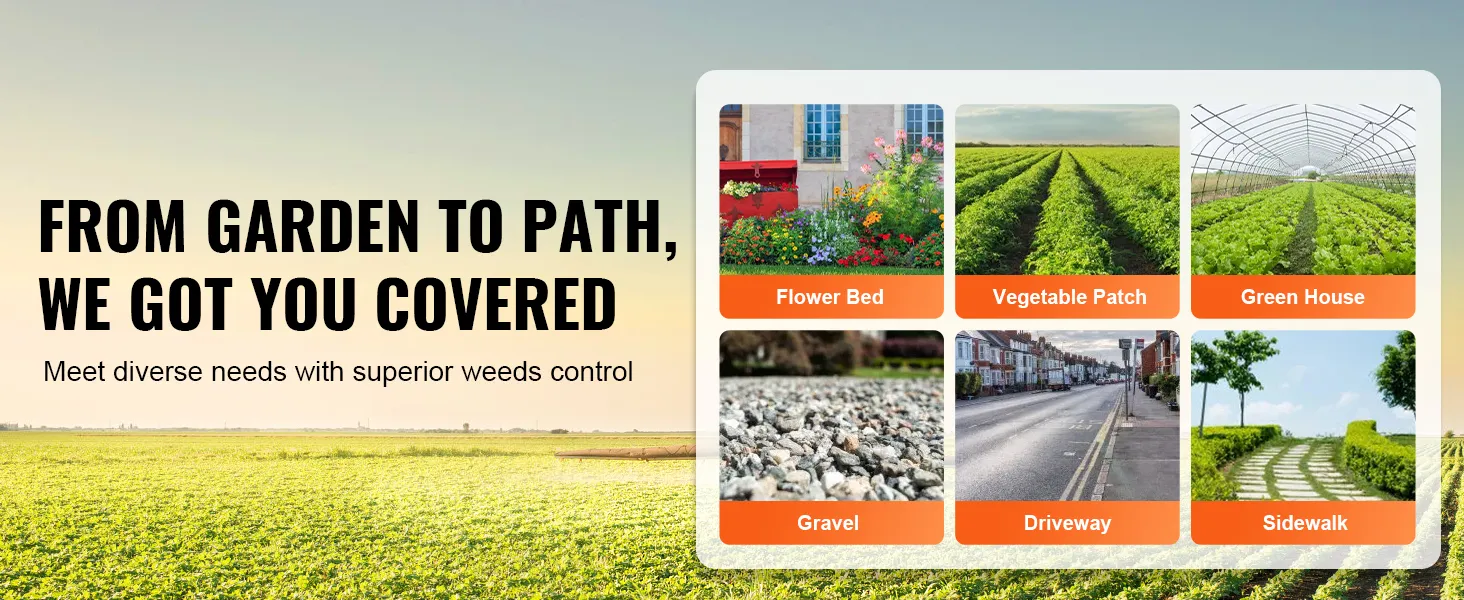 from garden to path, VEVOR weed barrier fabric offers superior weed control for flower beds