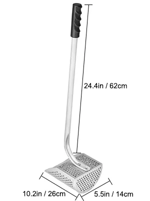 Pala de arena para detector de metales VEVOR con mango largo, que mide 24,4 x 10,2 x 5,5 pulgadas