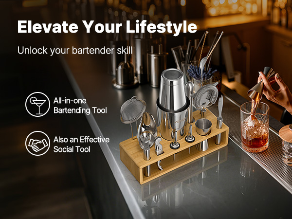 VEVOR Cocktail Shaker Kit — Premium Stainless Bar Tools Set