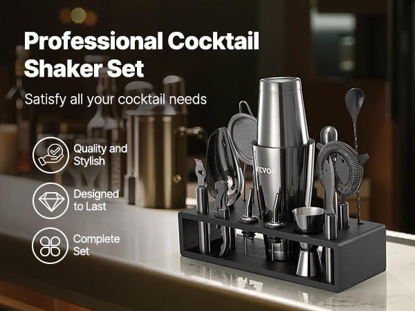 VEVOR Bartender Tools Kit — 13-Piece Stainless Steel Bar Set