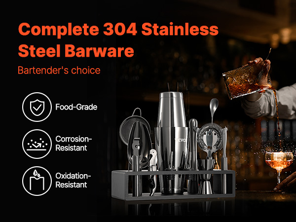 VEVOR Bartender Tools Kit — 13-Piece Stainless Steel Bar Set