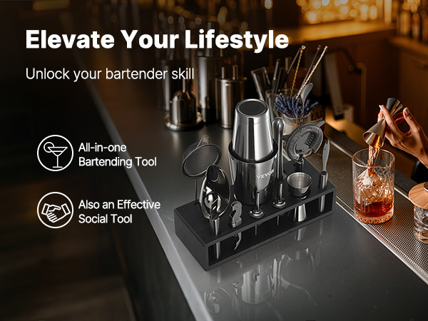 VEVOR Bartender Tools Kit — 13-Piece Stainless Steel Bar Set