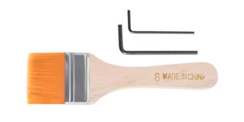 Cepillo naranja con mango de madera y dos llaves hexagonales para máquina enrutadora CNC VEVOR.