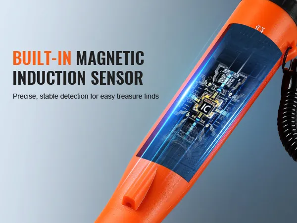 Il metal detector VEVOR è dotato di un sensore a induzione magnetica integrato per un rilevamento preciso dei tesori.