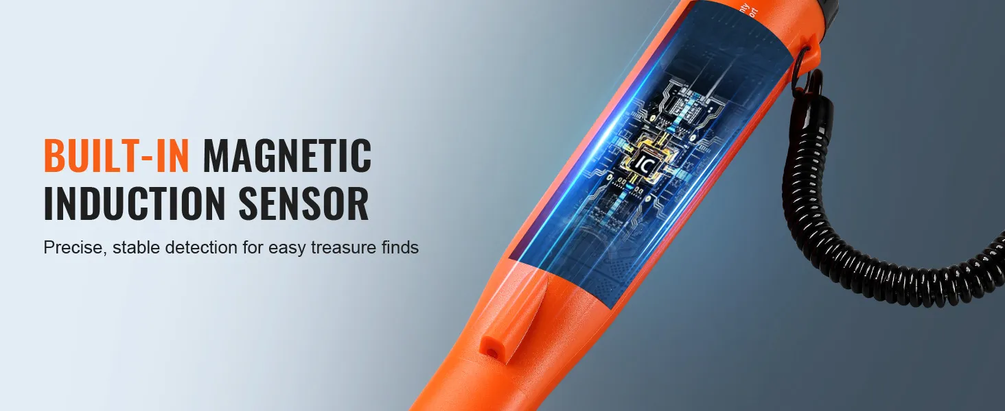 Il metal detector VEVOR è dotato di un sensore a induzione magnetica integrato per un rilevamento preciso dei tesori.