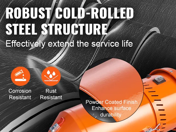 robust cold-rolled steel VEVOR dust collection system with corrosion and rust resistance.