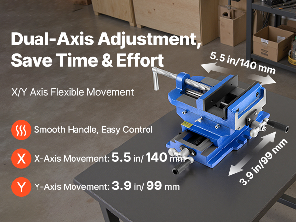 VEVOR Cross Slide Drill Press Vise, 6 Inch Jaw Width, 2 Way X-Y