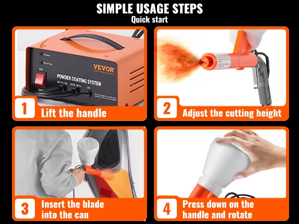 VEVOR Powder Coating System, 50KV Electrostatic Output Powder Coating Kit with Foot Switch, Spray Gun, Nozzles and Powder Cups, Powder Coating Equipment for Home DIY and Commercial Production