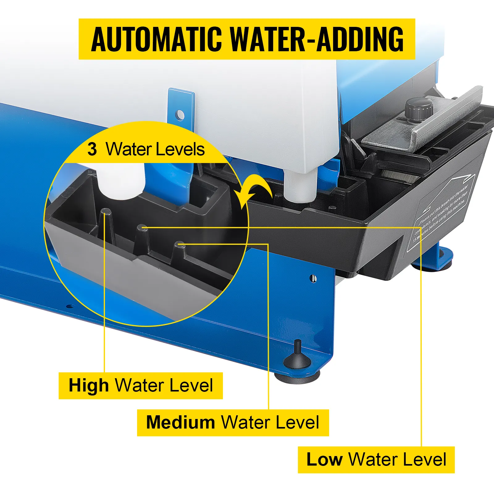 Dispensador de cinta activado por agua VEVOR con adición automática de agua y tres niveles de agua.