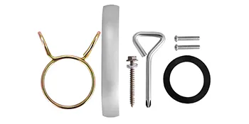 Kit de accesorios para hielera empotrable VEVOR con tornillos, juntas y asa.
