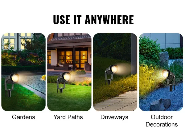 VEVOR landscape lighting for gardens, yard paths, driveways, and outdoor decorations. use it anywhere.