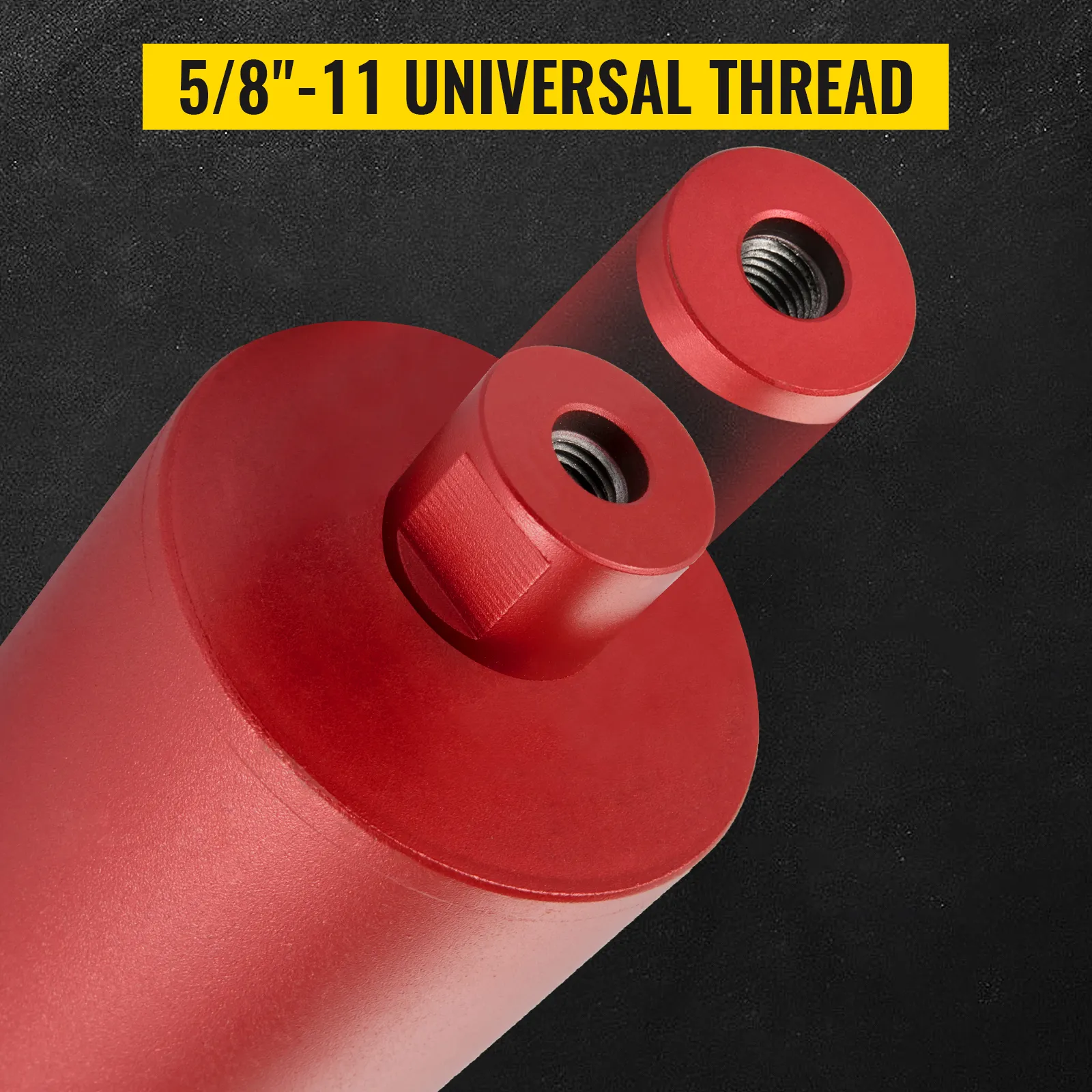Broca de diamante VEVOR con rosca universal de 5/8"-11 en color rojo.