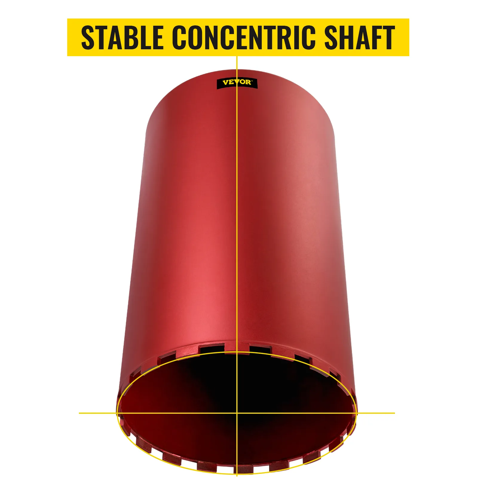 VEVOR diamond core drill bit with stable concentric shaft in red.