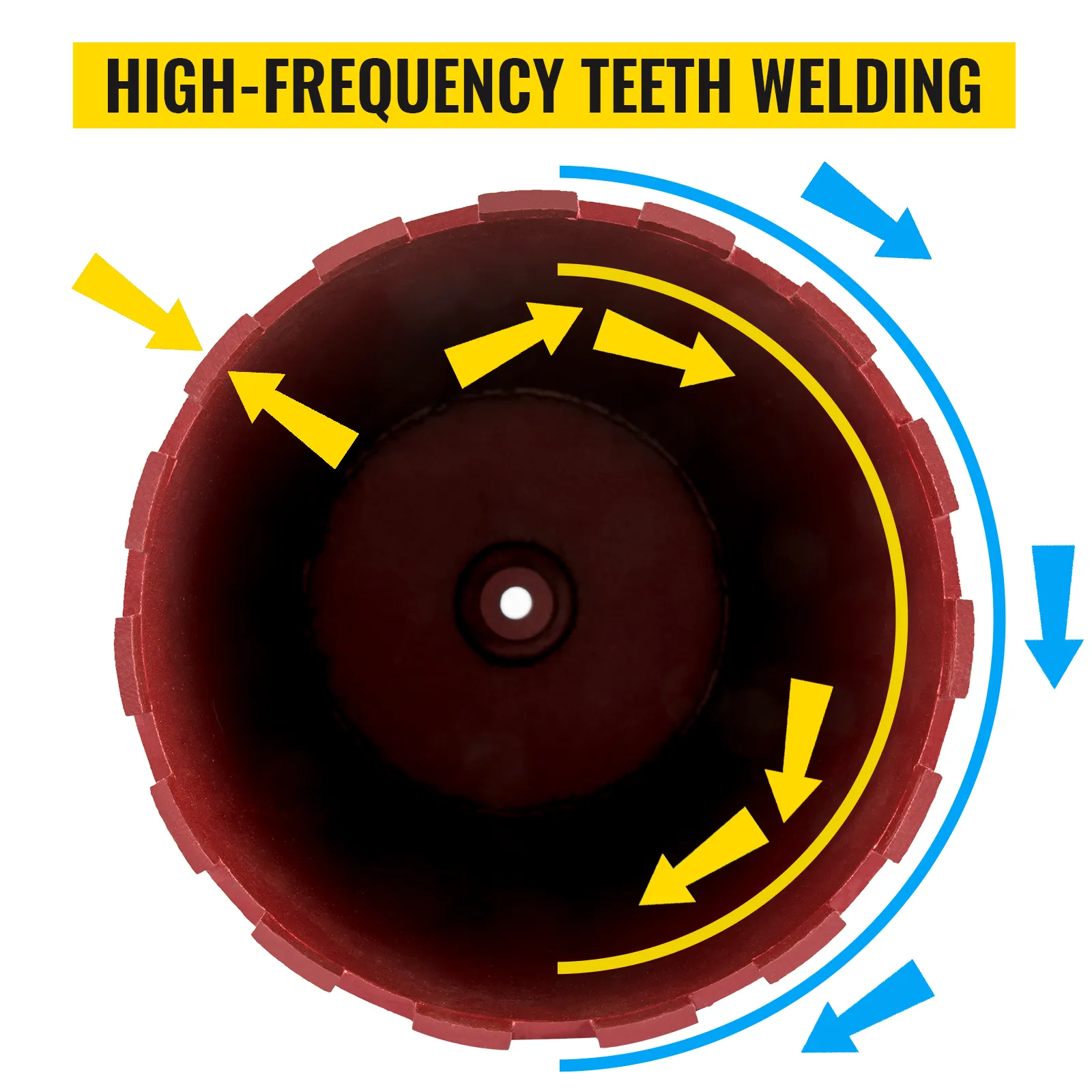 VEVOR diamond core drill bit with high-frequency teeth welding displayed in a close-up.