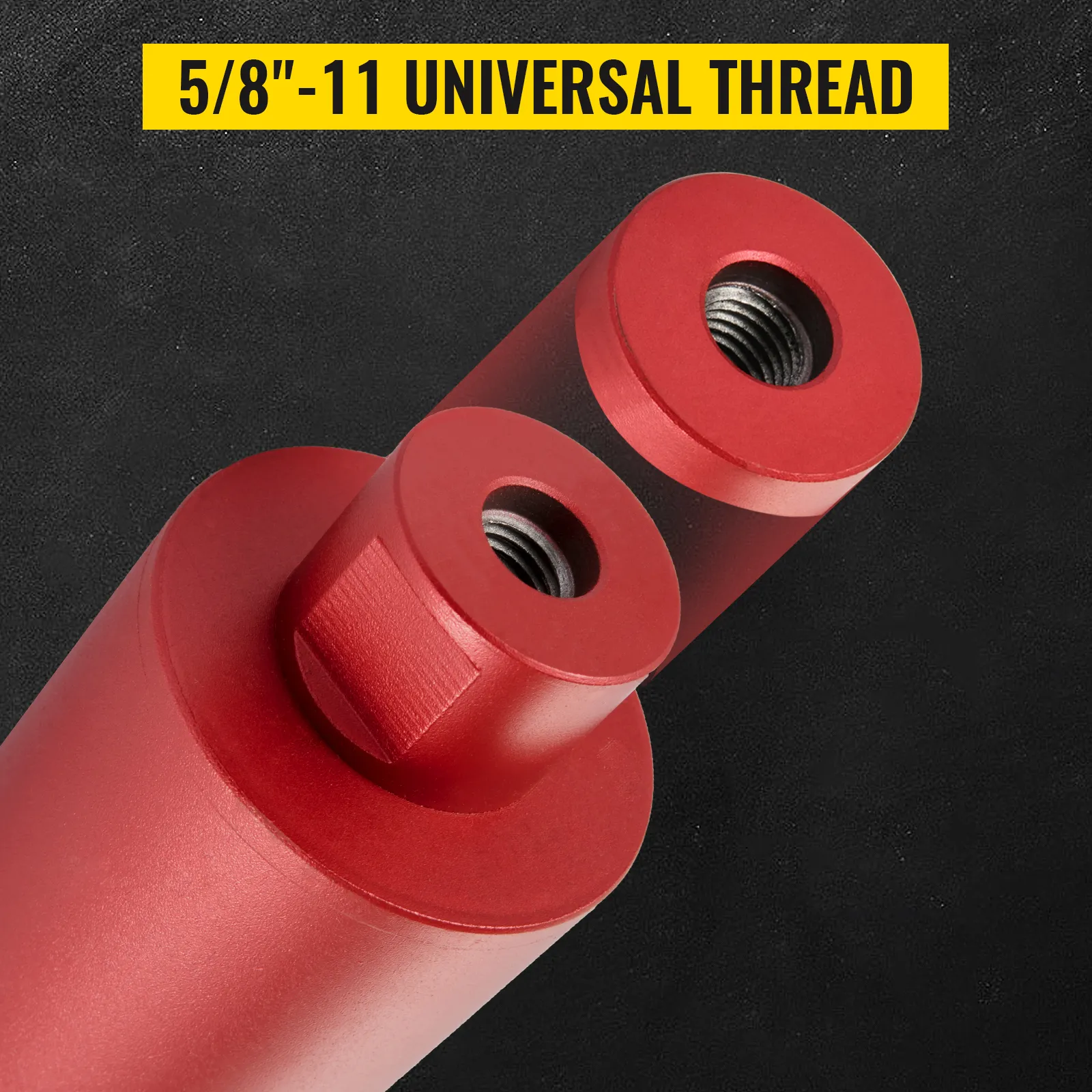 VEVOR diamond core drill bit with 5/8"-11 universal thread in red.