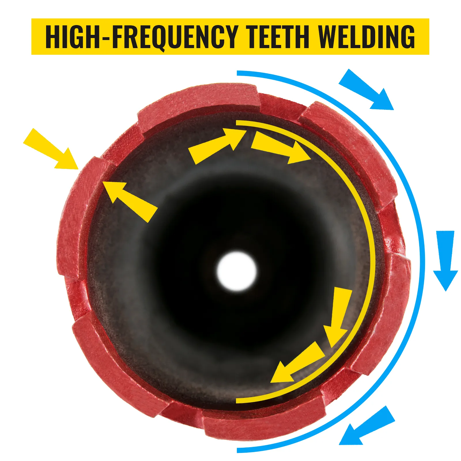 VEVOR diamond core drill bit with high-frequency teeth welding close-up.