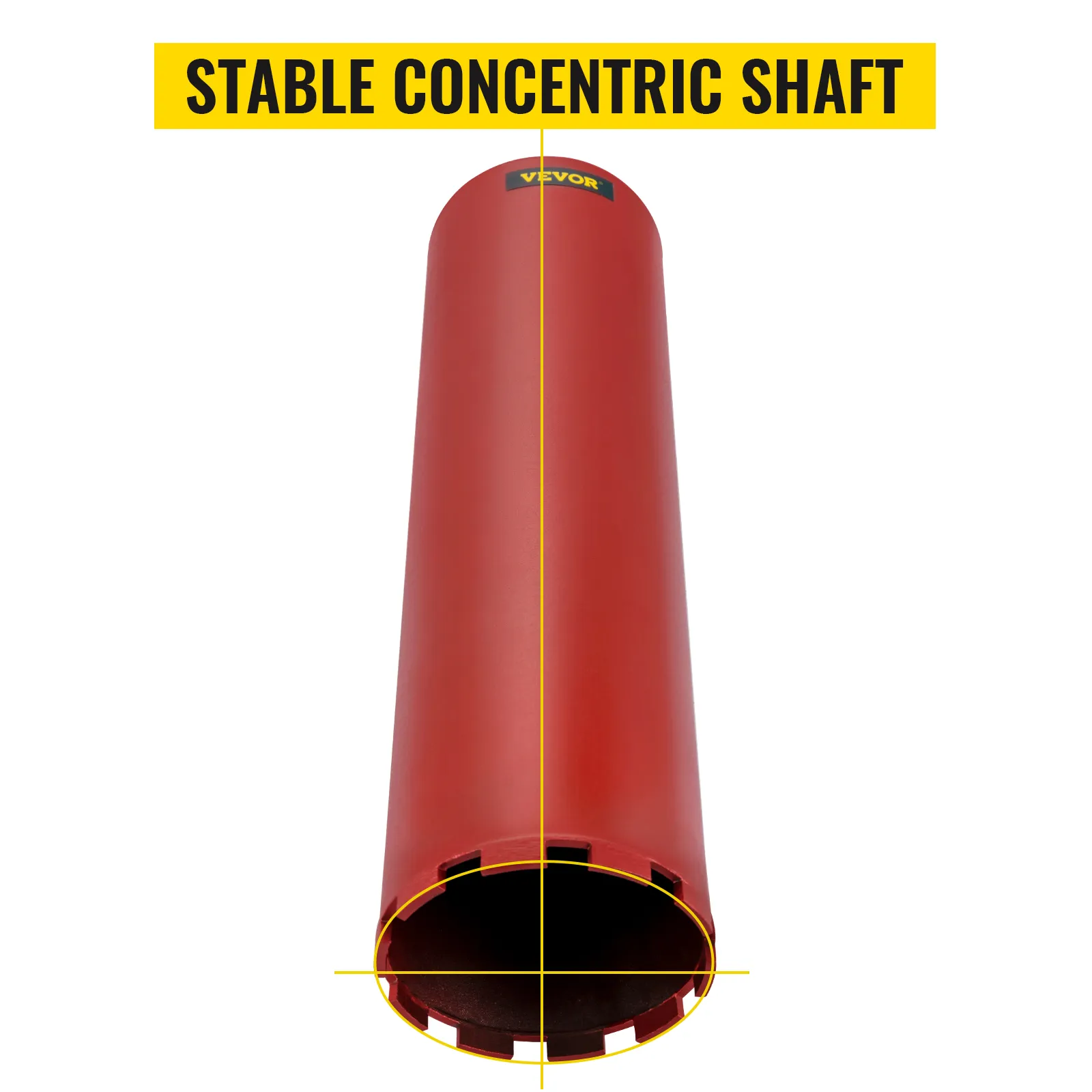 Broca de diamante VEVOR con diseño de eje concéntrico estable.