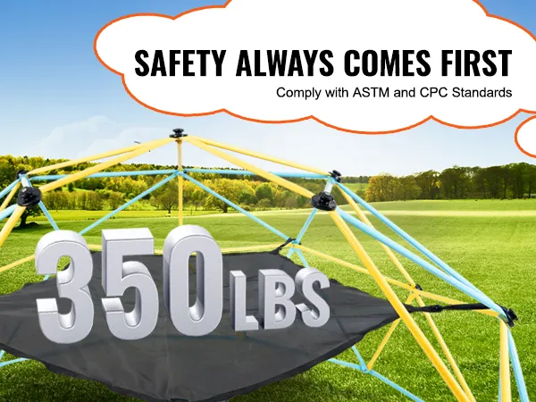 VEVOR dome climber hammock with 350lbs load-bearing capacity, premium strap rings, and strong support.