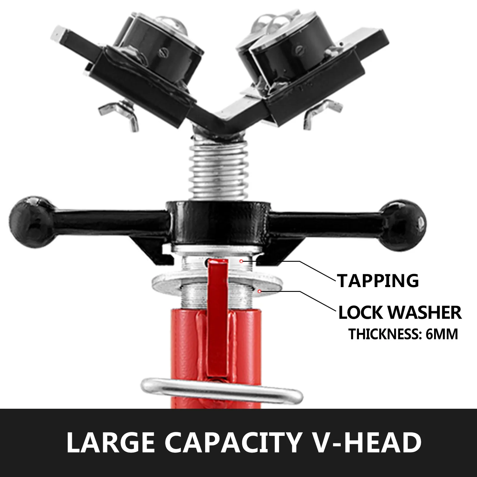 VEVOR pipe jack stand with large capacity v-head and 6mm lock washer.