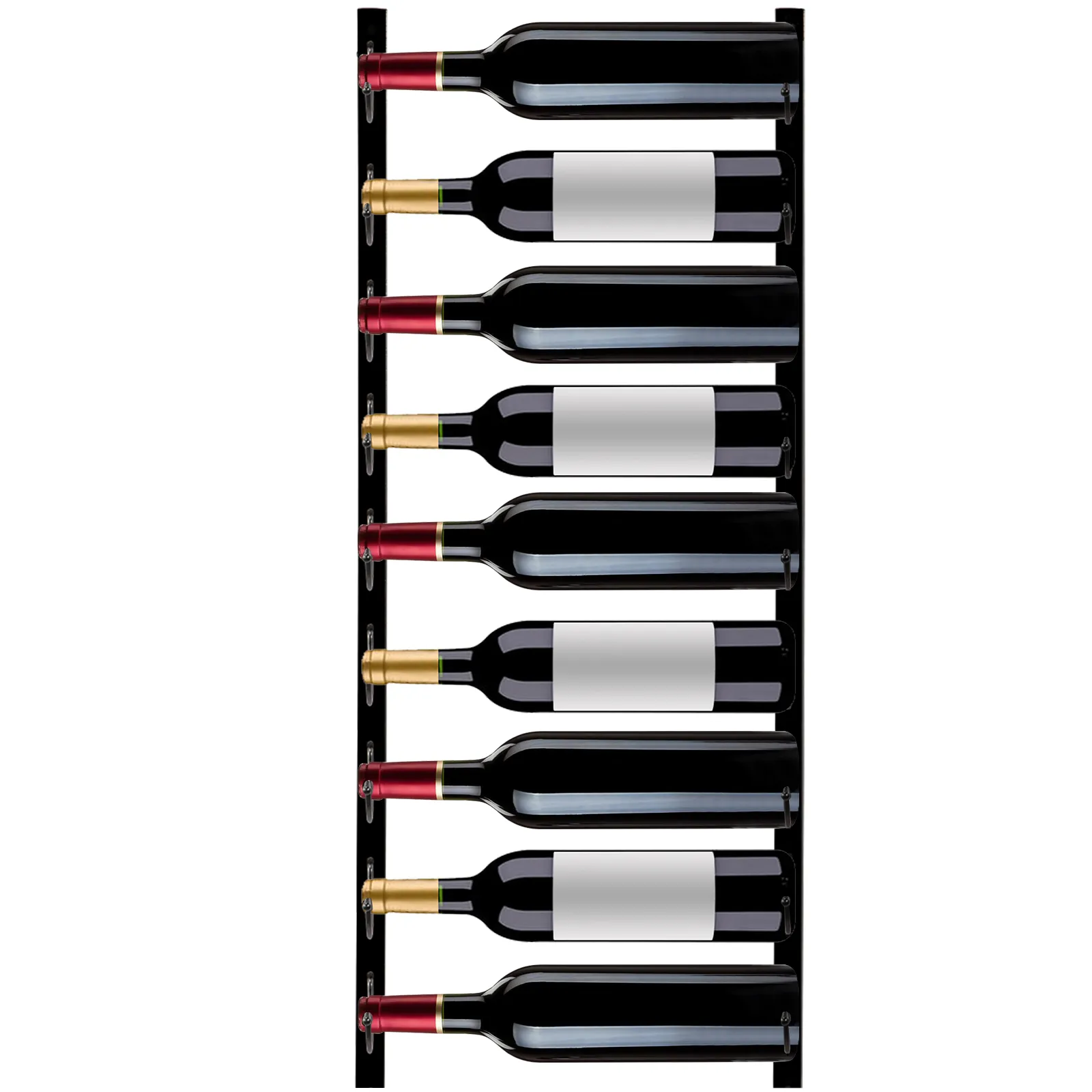 Estante de pared para colocar ocho botellas de vino en posición horizontal. Estante de pared para vinos VEVOR.