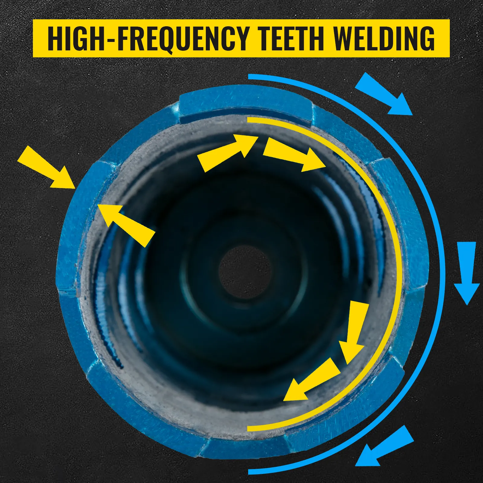 high-frequency teeth welding on a VEVOR core drill bit.