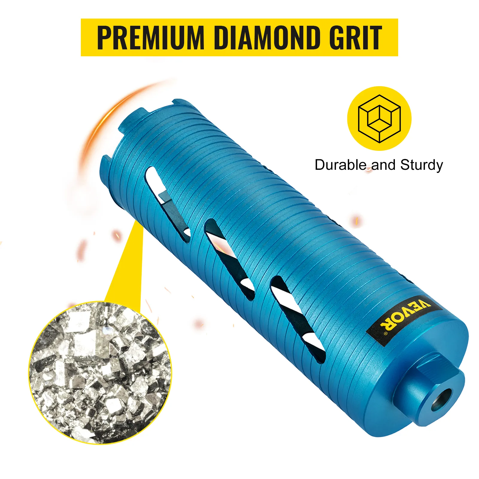 VEVOR dry core drill bit with premium diamond grit and durable, sturdy design.