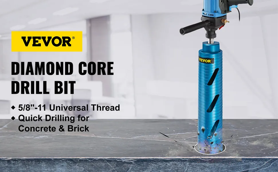 VEVOR kernboor voor snel boren in beton en baksteen, 5/8"-11 universele schroefdraad.