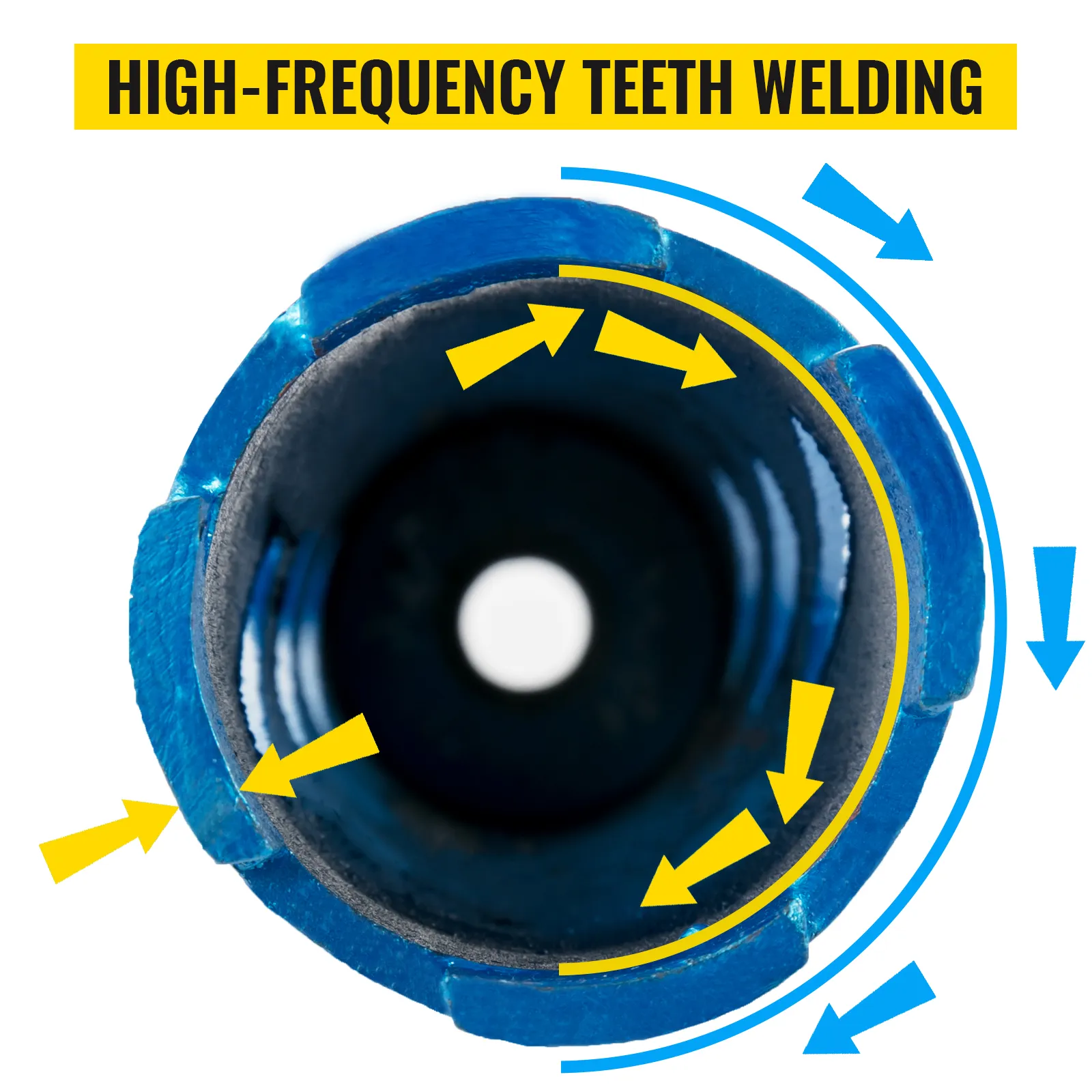 VEVOR kernboor met illustratie van hoogfrequente tandlastechnologie.
