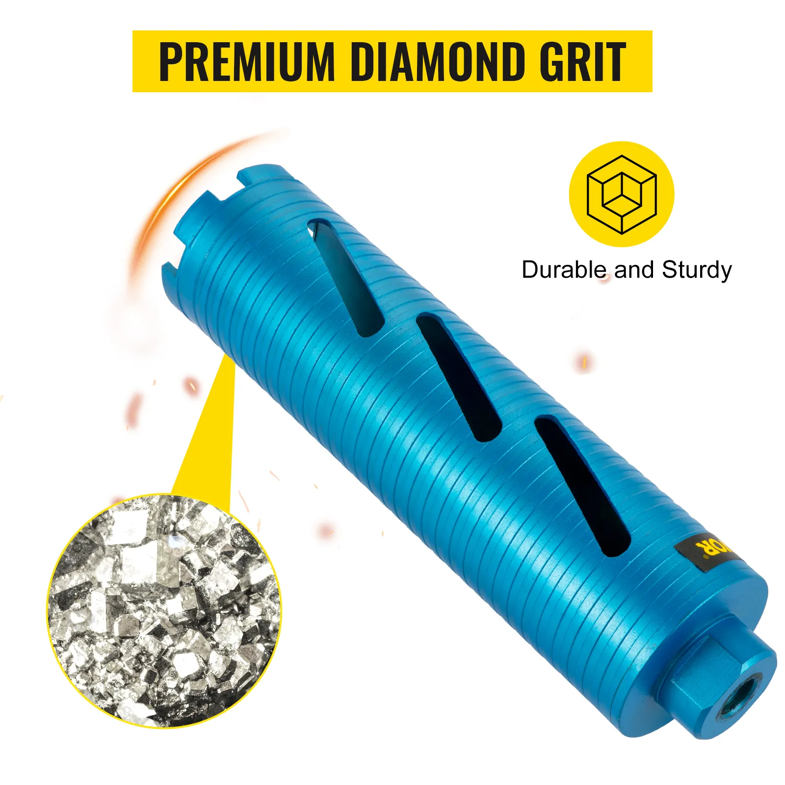 Punta diamantata VEVOR con grana diamantata di prima qualità, design durevole e robusto.