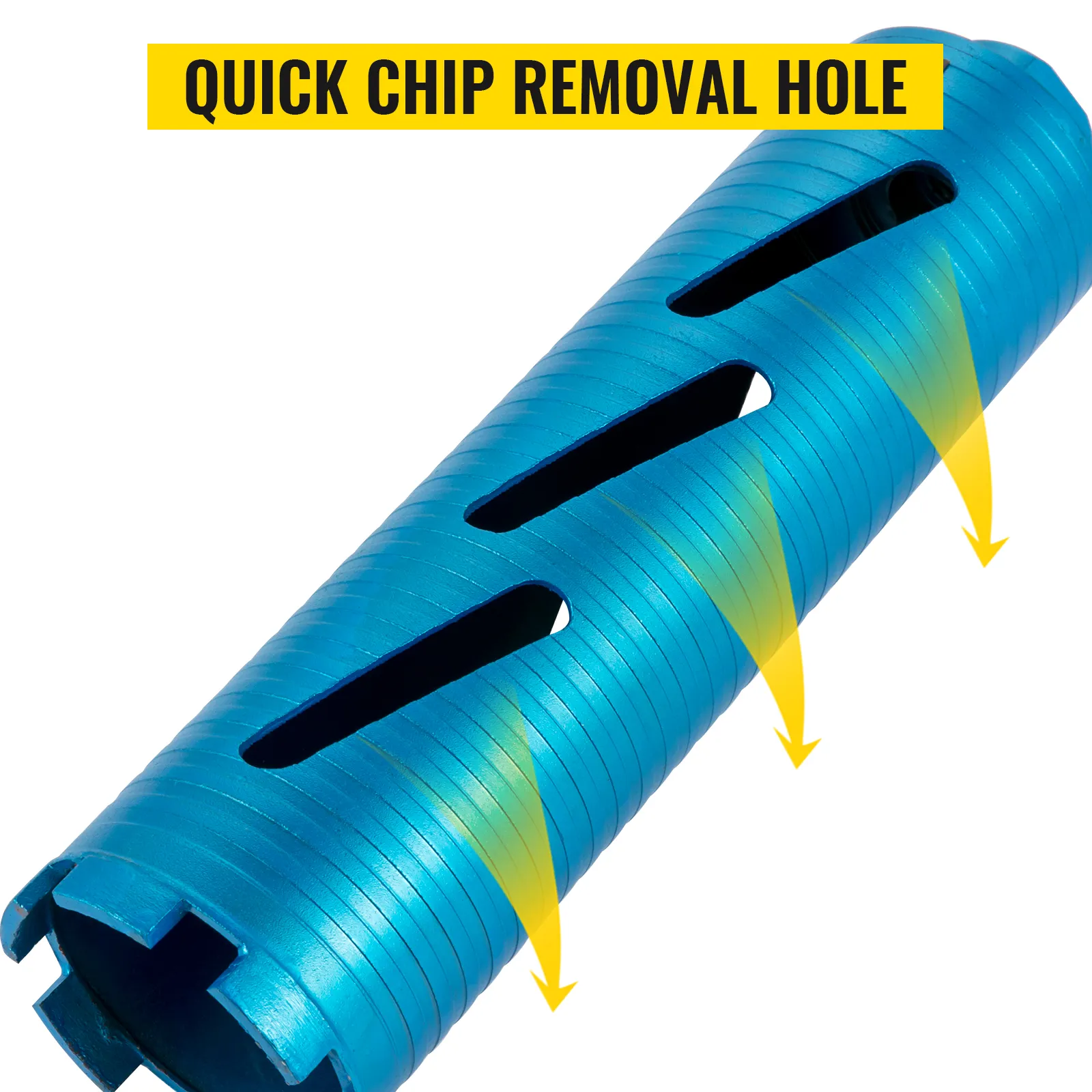 Punta diamantata VEVOR con fori per la rapida rimozione dei trucioli, colore blu.